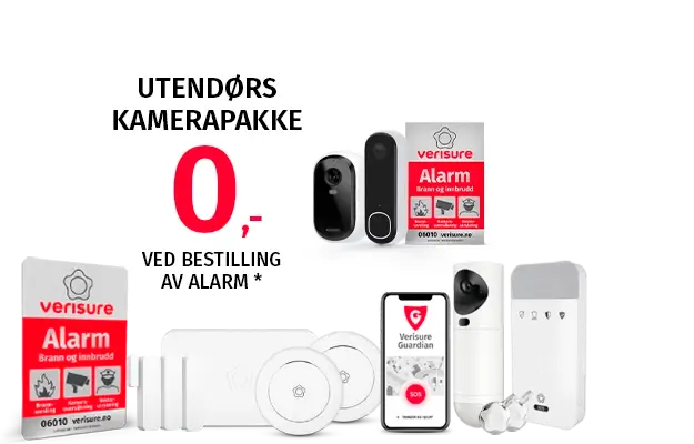 Tilbud på alarm med kamera og videoringeklokke